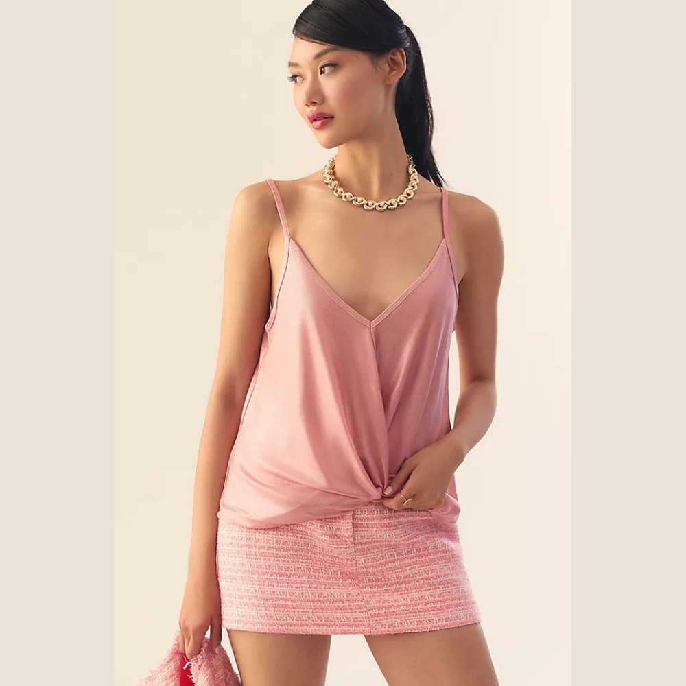 NWT ANTHROPOLOGIE Porridge Shine Wrap Tank M